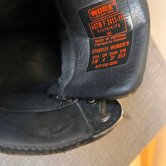 WORX by Red Wing Shoes Womens 6.5M Brown Leather Work Boots Safety Steel Toe - Picture 9 of 10